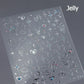 Cat's Eye 5D Gradient European Love Heart Gem Wing Crystal Geometric Colorful Self Adhesive Nail Art Stickers Manicure Decals