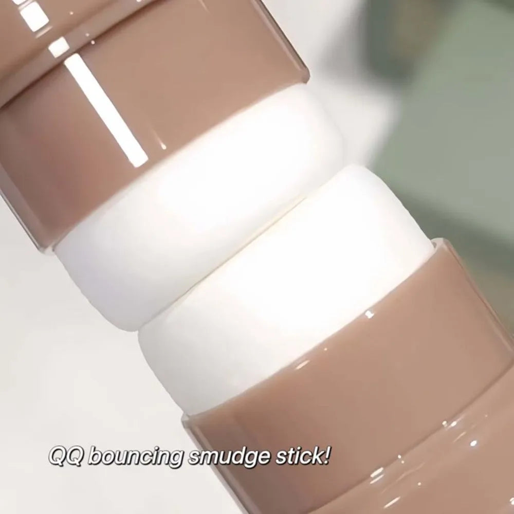 2 In 1 Face Contour Bronzer Stick Face Brighten Highlighter Bar Matte 3D Nose Shadow With Sponge Concealer Cream Makeup Tool