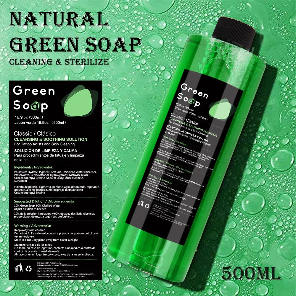 Tattoo Green Soap and Blue Soap - Super Concentrated Tattoo & Piercing Cleanser for Tattoo Studios, Tattoo Artist & Beginner