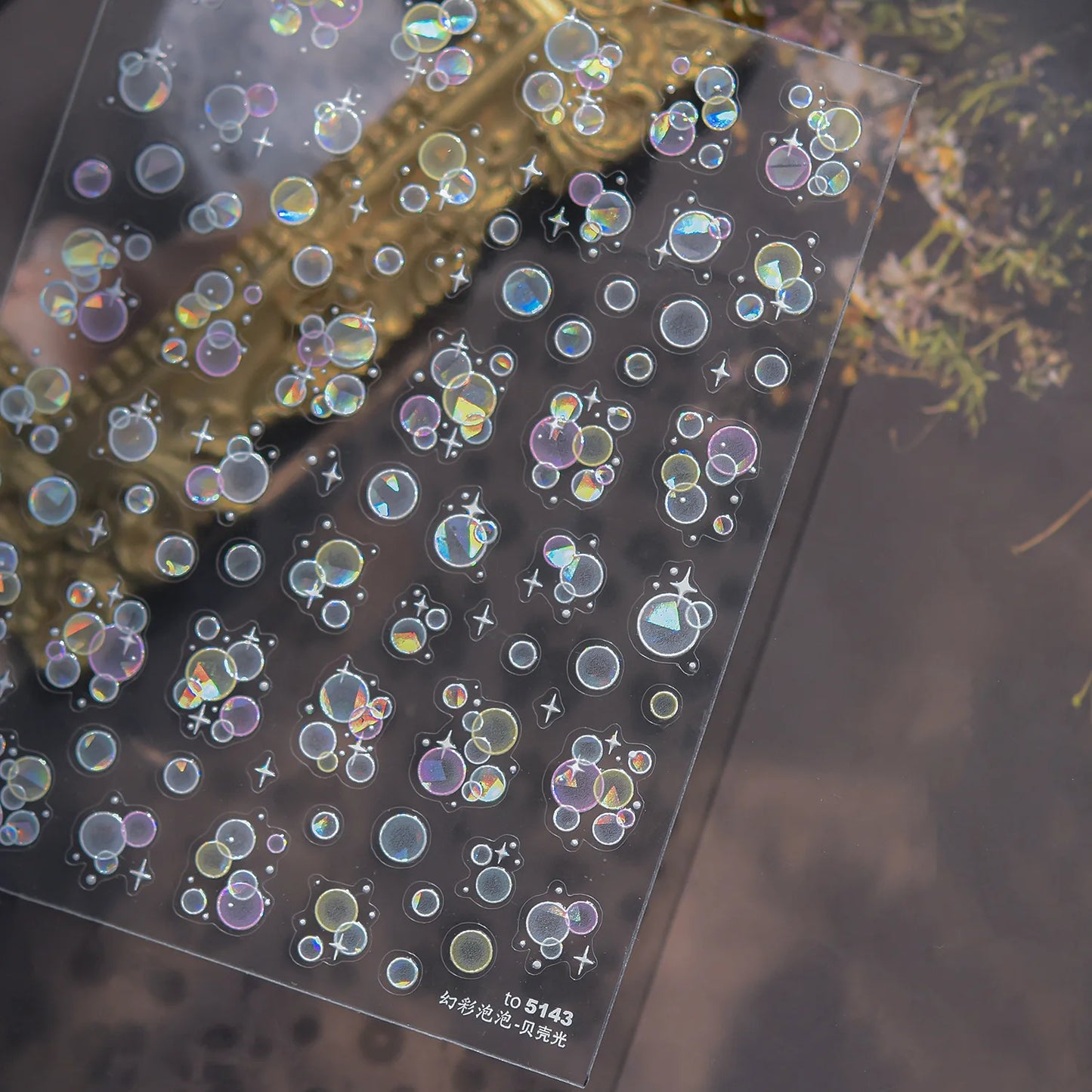 Colorful Water Bubble 5D Nail Art Stickers Goldfish Koi carp Dreamy Polarized Dreamlike Self Adhesive Delicate Manicure Decals