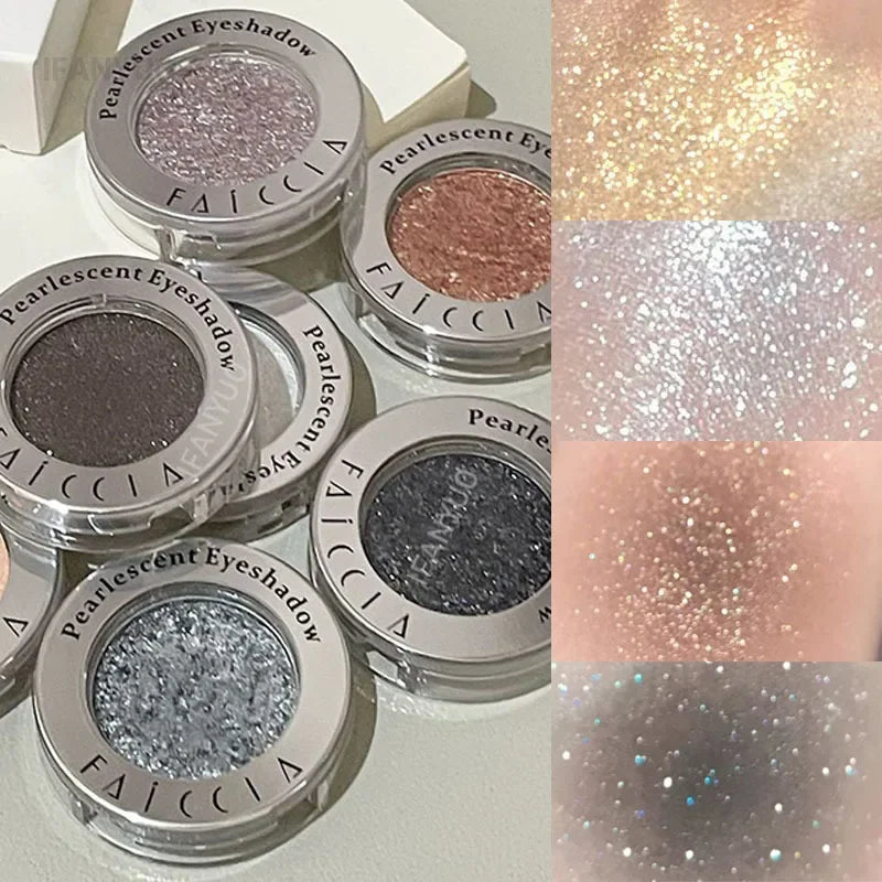 Pearlescent Eyeshadow Gel Glitter White Gold Black Wet Eyes Shadow Highlighter Monochrome Metallic Pearl Eye Pigments Cosmetics