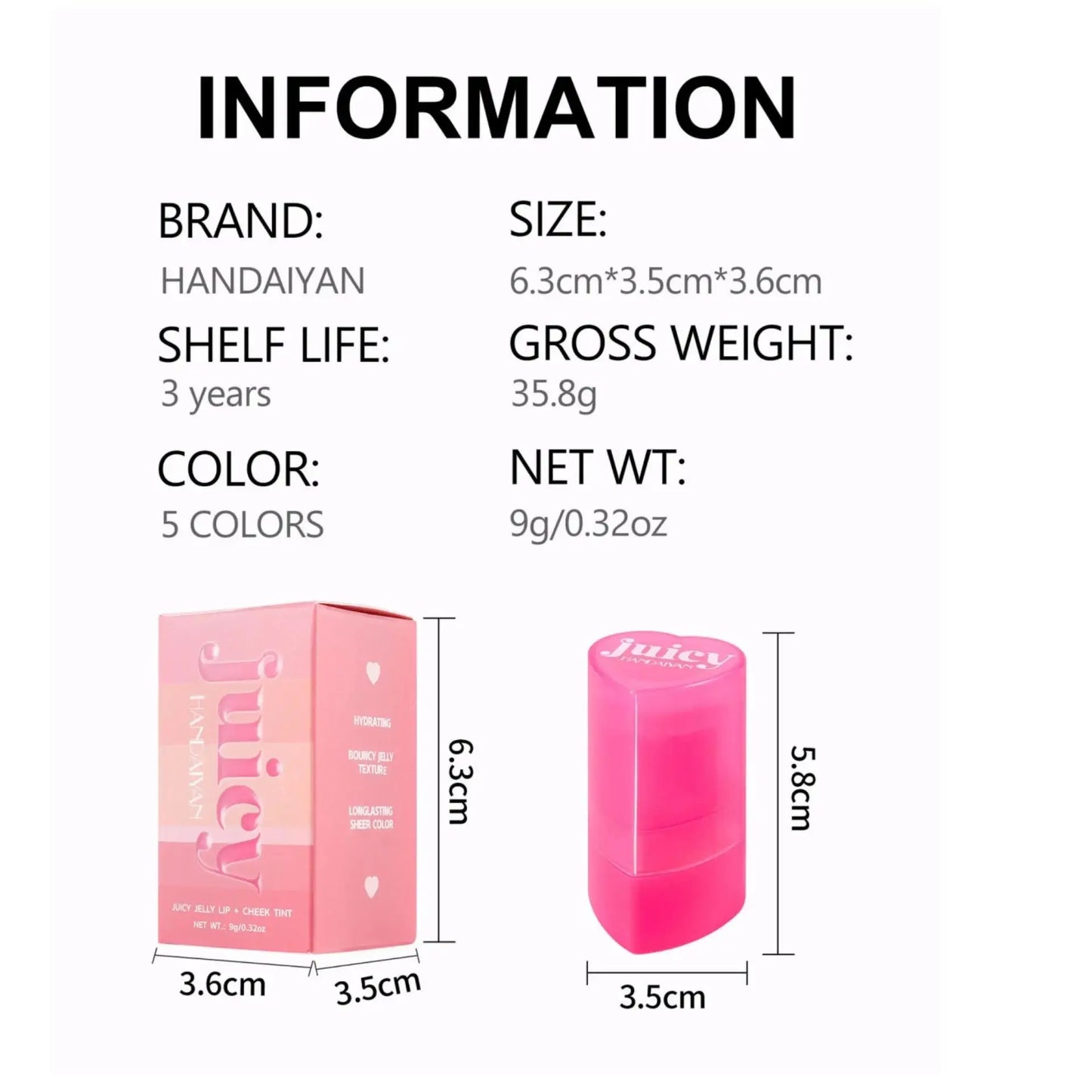 Lip Cheek Jelly Blush Stick Water Tint Lightweight Long Lasting Makeup Blusher Cosmetics Natural Flush Beauty