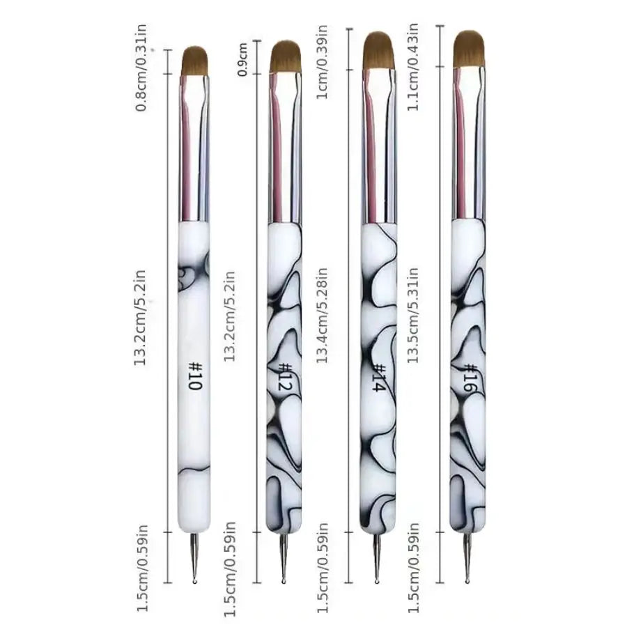 Dual-Ended Nail Art Brushes And Dotting Pens Set, Professional Manicure Detailing Tools, French Nail Art Pen Kit
