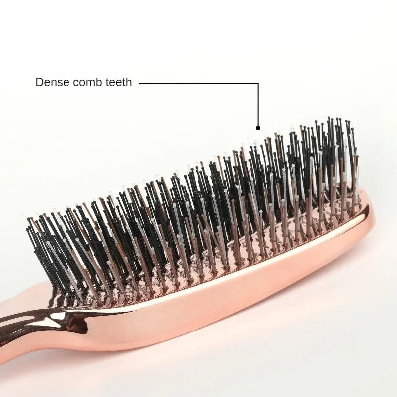 Electroplating Scalp Massage Comb Hair Detangling Brush Dry Wet Dual Use Wide Tooth Hairdressing Comb for Salon Home Travel