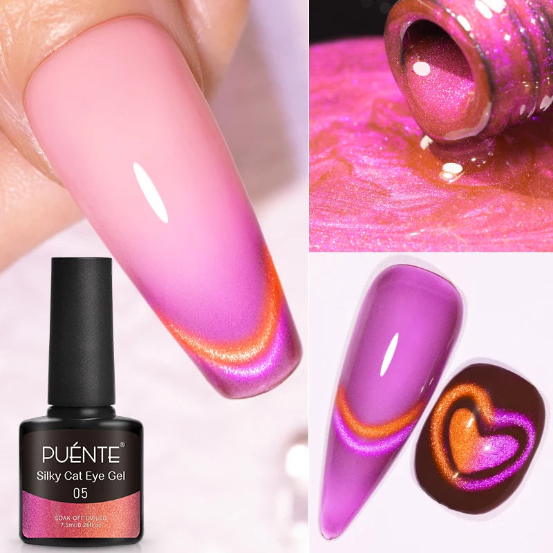 PUENTE Pearl Color Builder Nail Gel Polish Hema Free Shell Thread Glitter Nail Extension Semi-Permanent Construction Gel Varnish