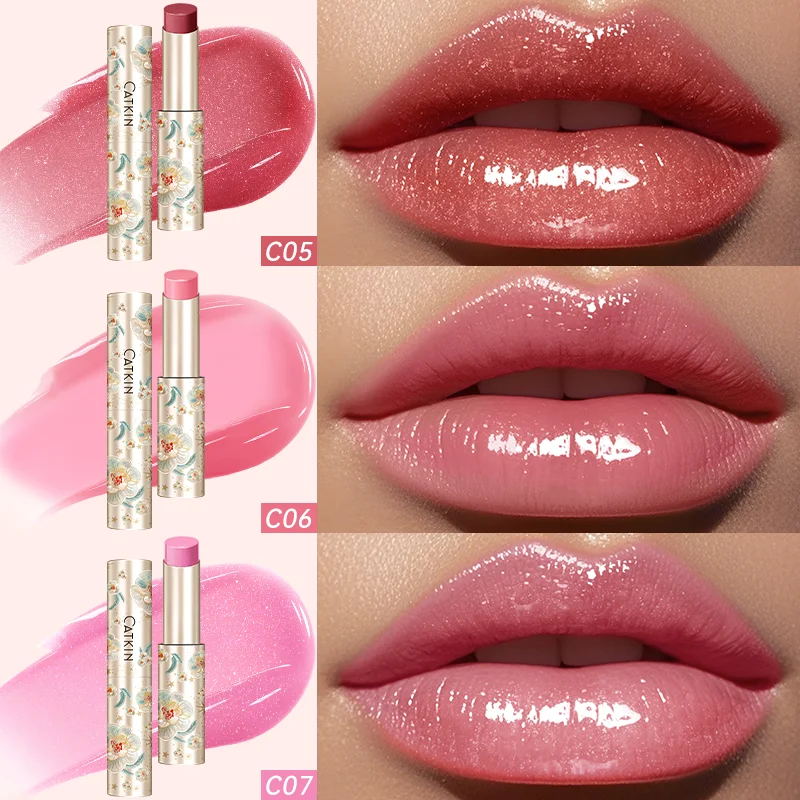 CATKIN GLOSSY LIP BALM Hydrating Lip Balm in 6 Vibrant Colors Moisturize, Protect & Soothe
