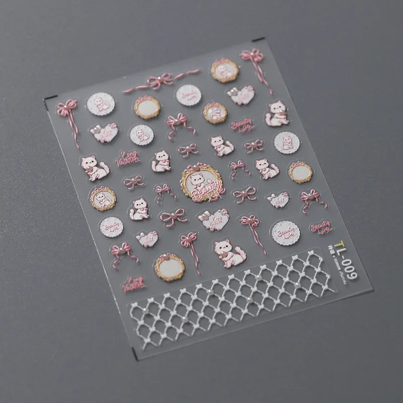Golden Thread Butterfly Jelly Series Nail Art Stickers High Quality New Bronzing DIY Manicure Decal Decoration