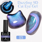 7.5ML Aurora Starlit Cat Eye Gel Nail Polish Rainbow Glitter Galaxy Cat Magnetic Nail Art Gel Soak Off UV Semi-Permanent Varnish