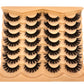 AMSDCN 14 Pairs 3D Lashes Fluffy False Eyelashes Thick Volume Cat-Eye Faux Lashes Natural Long Wispy Lashes Extension Pack
