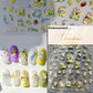Lovely Cat Bunny Bowknot Poker Crown Lock Key Easter Eggs Love Cute Rabbit Mushroom Chick Flower Dog DIY Nail Art Stickers Decal