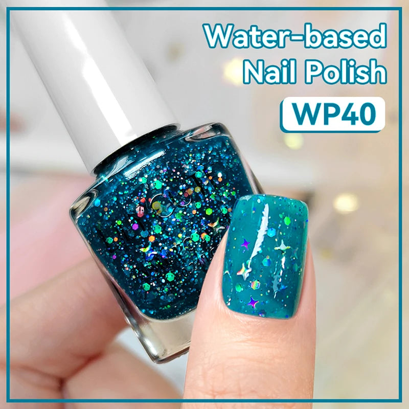 LILYCUTE 7ml Water-Based Nail Polish 40 Colors Long Lasting Quick Drying No Need of Lamp to Cure Nail Supplies For Nail Manicure