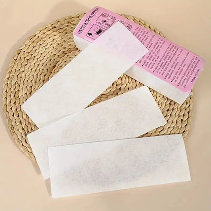 20/100pcs Deluxe Hair Removal Wax Strips Kit - Easy to Use, Disposable, Gentle on Skin, Painless Depilatory Wax Papers for Face