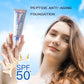 PAGE VINE Peptide Foundation Tint SPF50 Flawless Foundation Oil Control Concealer Non-Flaking Full Coverage Hydrating Makeup Hot