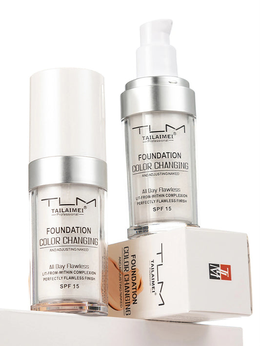 Warm Change liquid foundation sunscreen lasting oil control easy to apply makeup waterproof portable