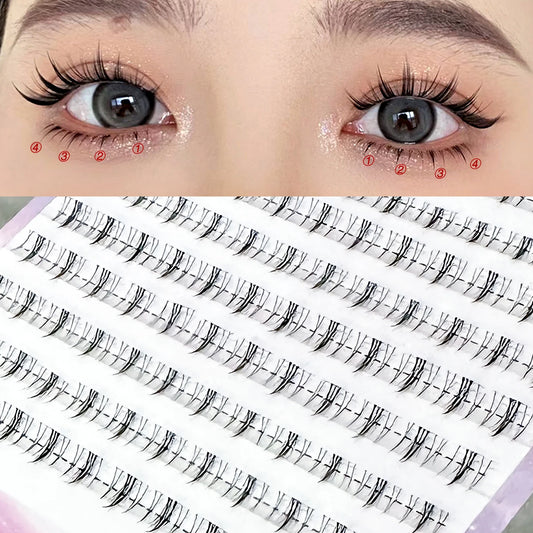REDSIREN 10Rows Under Eyelash Large Capacity Cluster Lashes Korean Makeup Natural Look Bottom Lashes