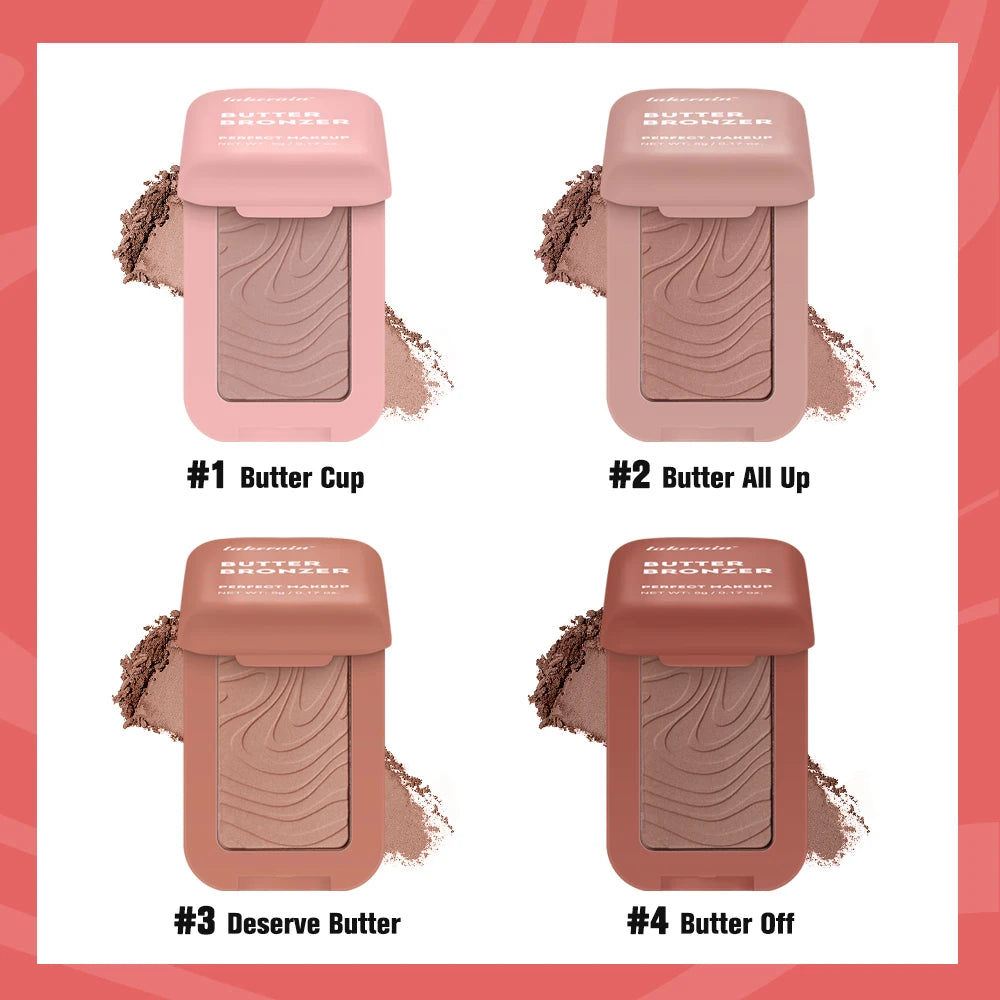 Lakerain Butter Bronzer Cream Women Waterproof Genteel Girl Nude Makeup Silky Shimmer Monochrome Blush Korean Face Cosmetics