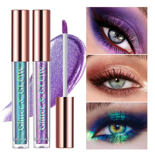 Women Pearlescent Face Liquid Eyeshadow Highlighter Shiny Eyeliner Glitter Eyeshadow Waterproof Brighten Eyes Makeup Beauty