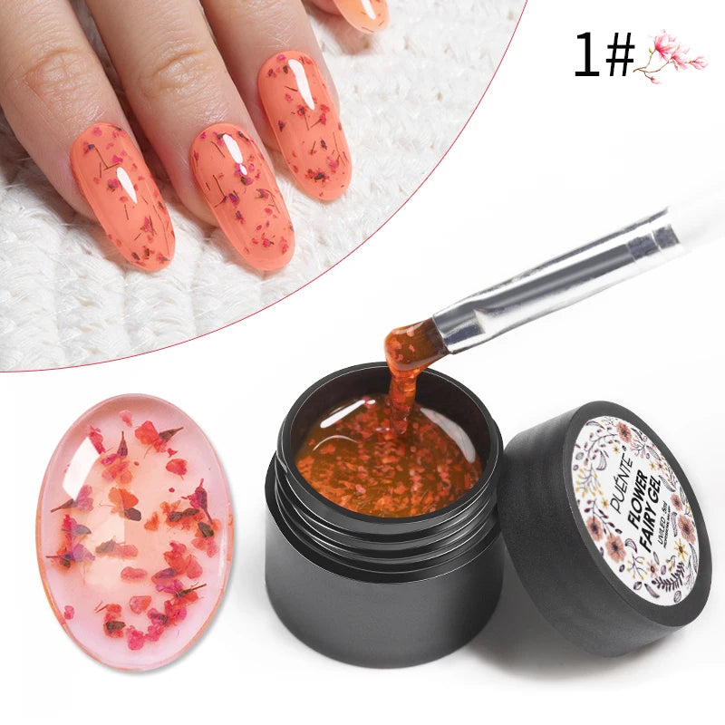 PUENTE Pearl Color Builder Nail Gel Polish Hema Free Shell Thread Glitter Nail Extension Semi-Permanent Construction Gel Varnish