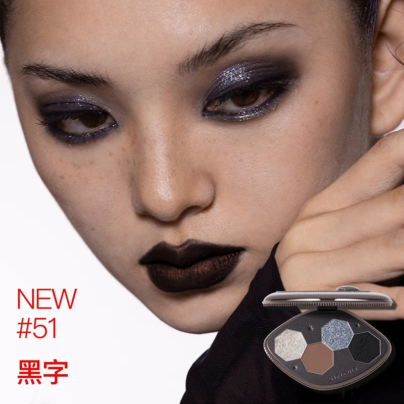 Girlcult 4 Color Eyeshadow Palette Shimmer Black Red Matte Chameleon Eye Shadow Vegan Halloween Make Up Sets Cosmetics Full Set