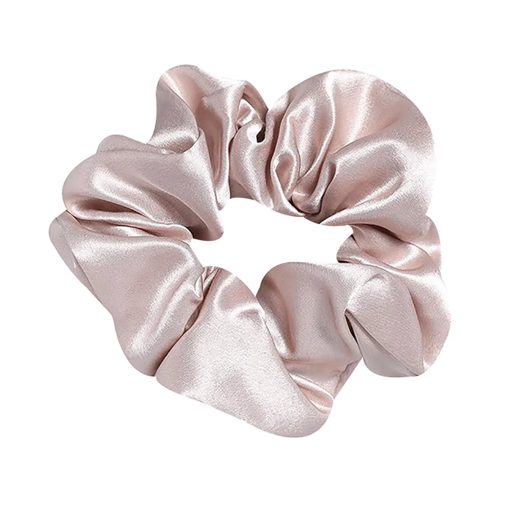 100% Pure Mulberry Silk Large Scrunchies Elastics Bands Hair Ties Gum Ropes Ponytail Holders Hair Accessories for Women Girls