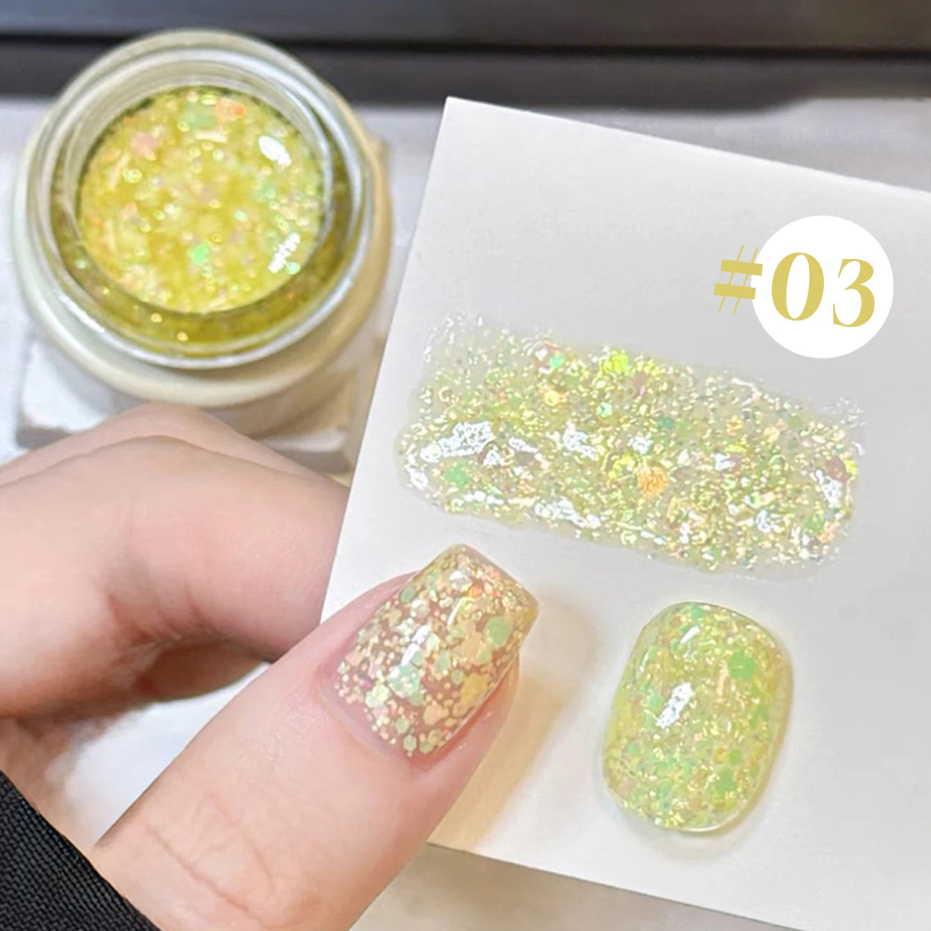 MIANEL 1-12PCS Star-chasing Moon-chasing Gel Nail Polish 2026 Popular Whitening Strobe Sequin Flashing Nail Polish White Nails