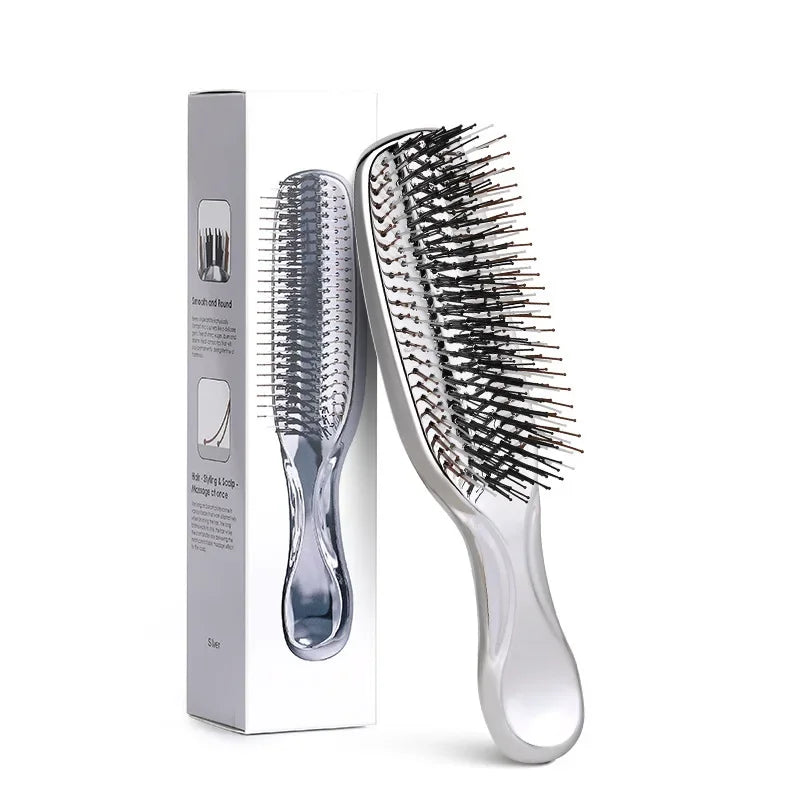Japanese Premium Head Massager Scalp Brush Hair Massager Shampoo Brush Wet Plastic Detangling Brush Hair Cleaning Comb Rose Gold