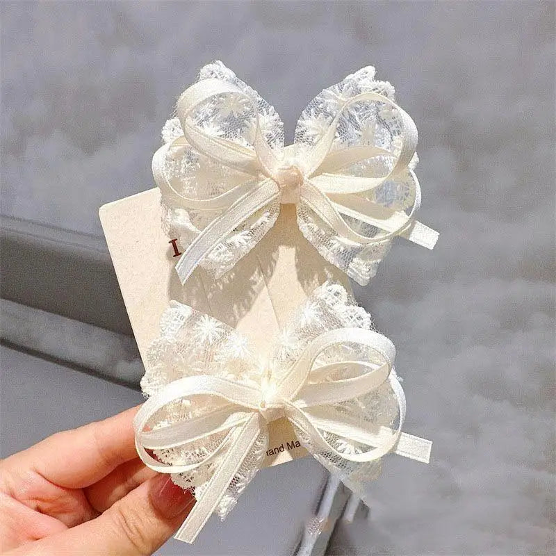 2Pcs Black Bow Small Hair Claw Women Girl Hair Grab Clip Side Clip Forehead Bangs Hair Styling Clip Sweet Headdress