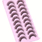 10 Pairs  Natural Fluffy D Curl 3D Volume Wispy False Eyelashes with Clear Band - Soft, Lightweight, and  - Reusable Lashes