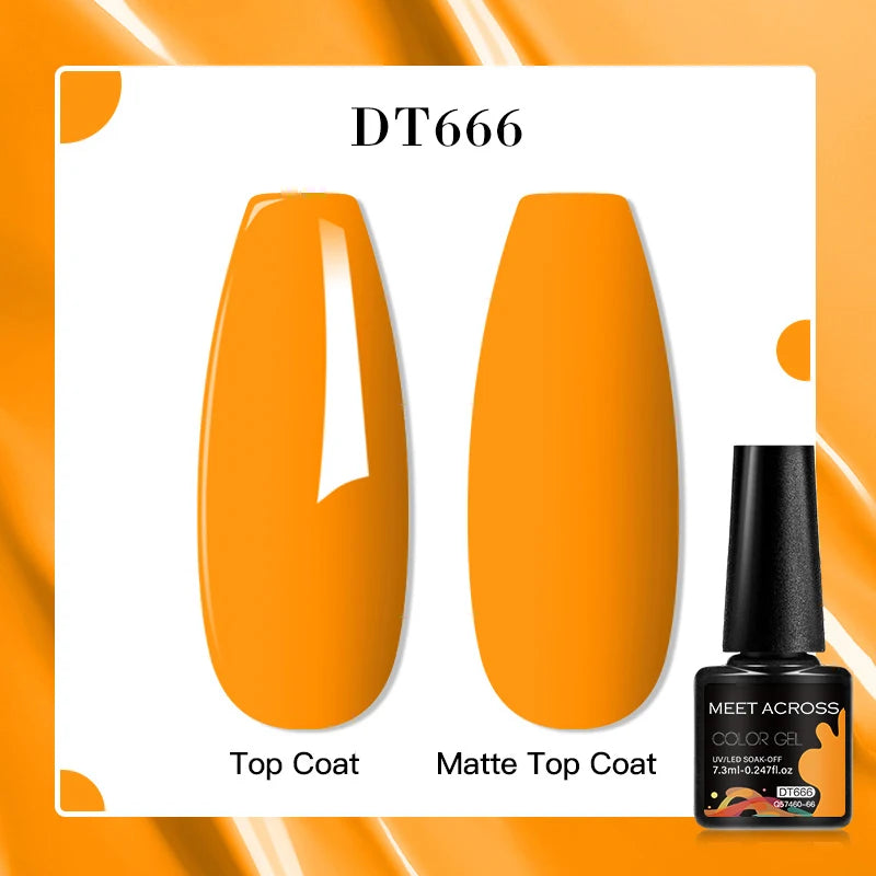 MEET ACROSS 160 Colors 7.3ml Gel Nail Polish Vernis Glitter Sparkly Semi Permanent Soak Off LED UV Gel Varnish Nail Art Manicure