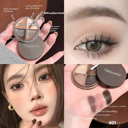 Cappuvini Matte Eyeliner Cream Long-Lasting Waterproof Sweatproof Smudge-Proof Natural Shaping Highlight Brightening Chinese Cos