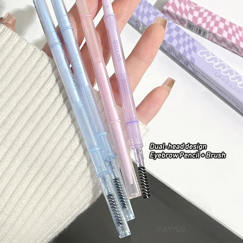 Natural Makeup Double Heads Eyebrow Pencil Waterproof Long-lasting Colourful Transparent Eyebrow Pen Brow Enhancer Drawing Tool