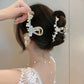 Elegant Butterfly Hair Claw Clips Gold Color Alloy Hairpins Side Clips Pearls/Rhinestone Butterfly Flower Designs Hair Jewelry