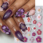 Hipster Pure Purple Pink Flowers Rose Spring Lily Camellia Daisy Jelly Cherry Blossom Magnolia Nail Art Stickers Manicure Decals