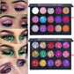 CmaaDu 15 Colors Gold Scallion Powder Diamond Glitter Eyeshadow Tray Shimmering Dazzling Universal Waterproof Easy to Color