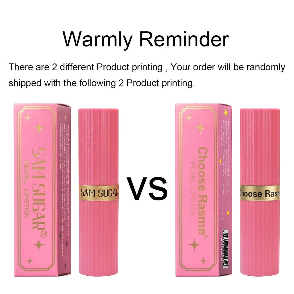 Pearlescent Pink Glitter Velvet Lipstick Metallic Waterproof Long Lasting Matte Shimmer Diamond Lipstick Women Makeup Cosmetic