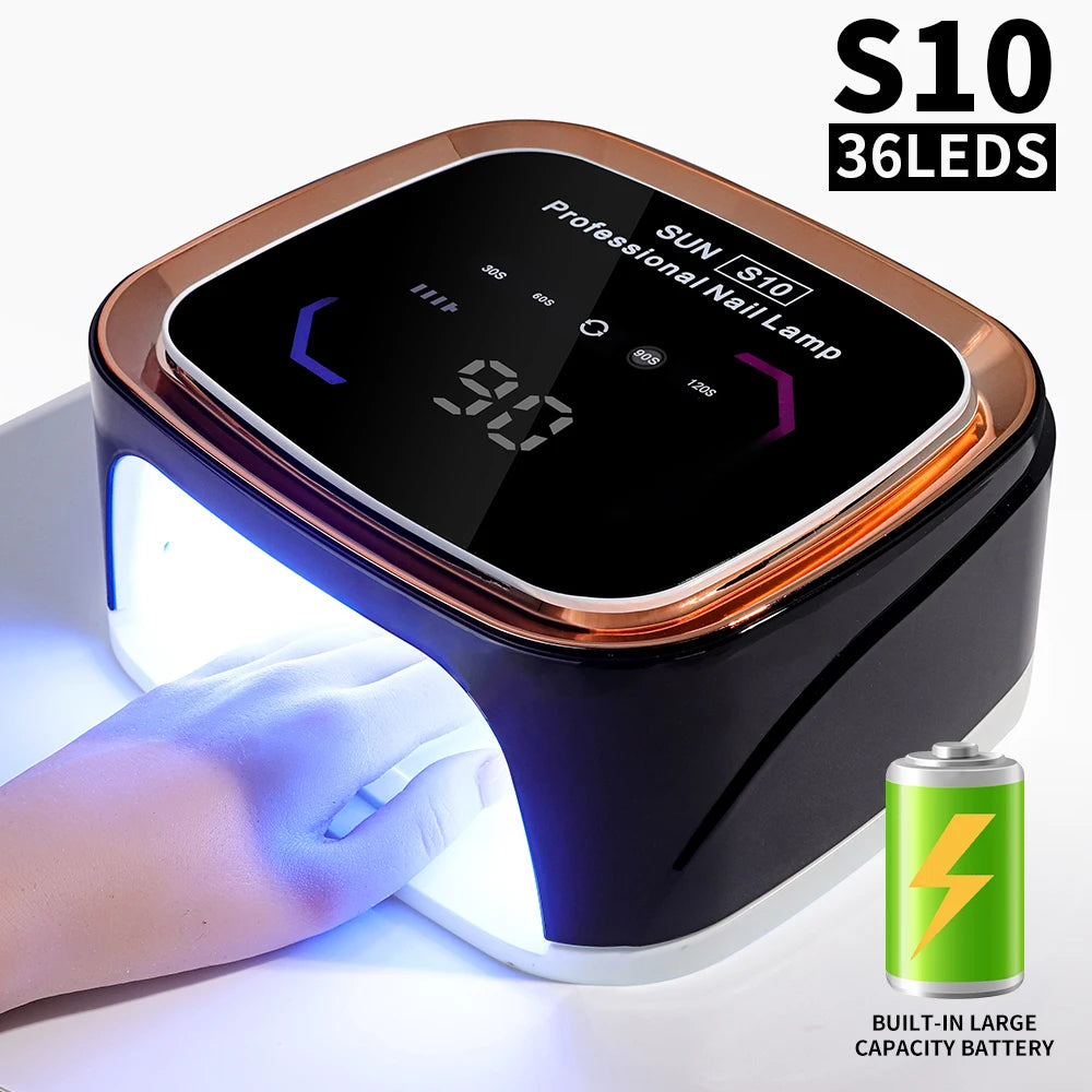Professional Nail Art UV LED Light Rechargeable Dryer Smart Wireless HD Display Nail Drying Light for Fast Curing of All Gels