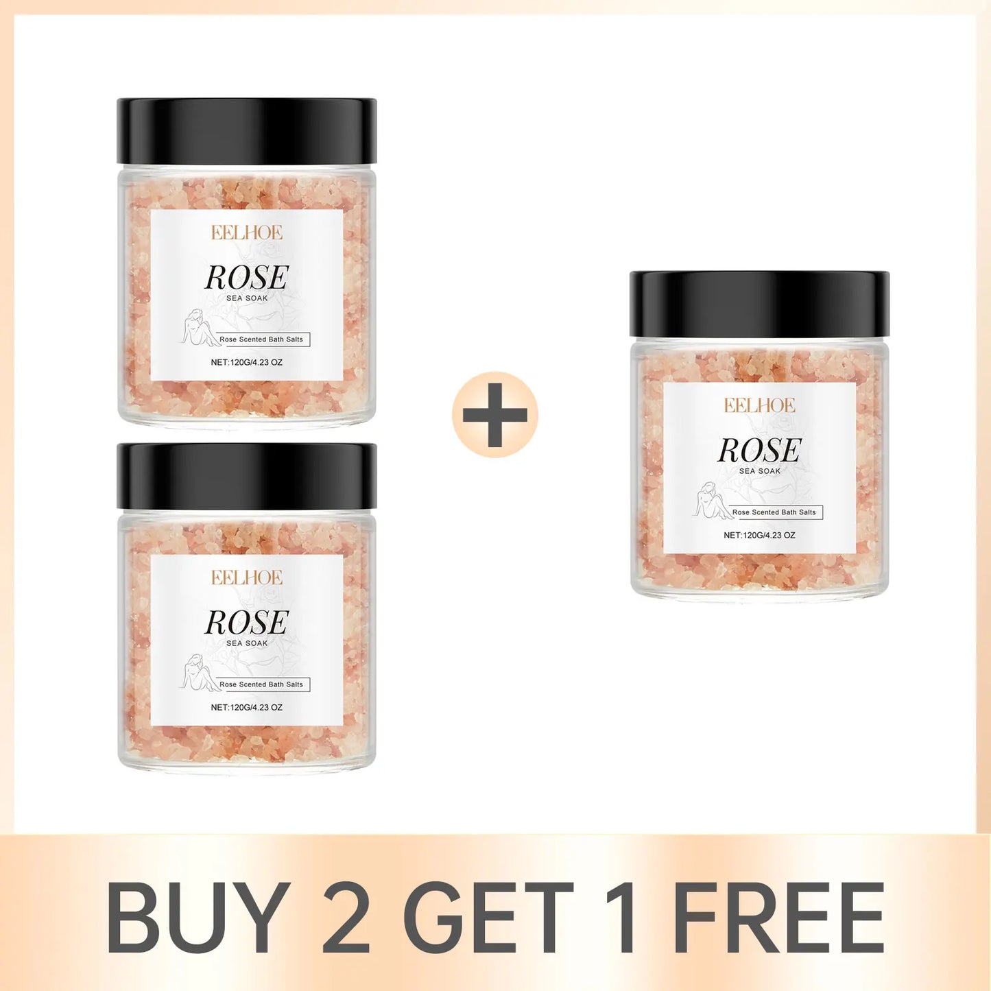 Rose Bath Salts Deep Cleansing Pores Exfoliating Long Lasting Fragrance Shower Relax Stress Relief Aromatherapy Body Skin Care