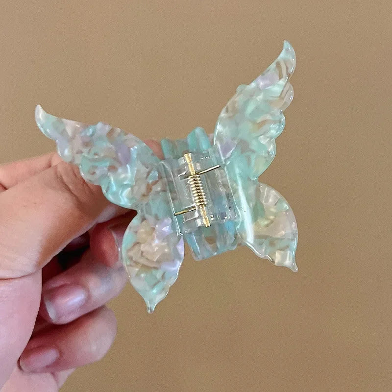 1PC French Retro Butterfly Hair Claw Mermaid Hair Clip Acetic Acid Hair Clip Retro Back of Head Hair Accessories Hairpin