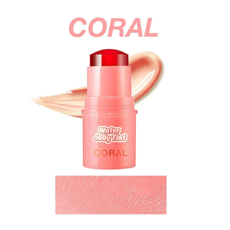 3-in-1 Milk Jelly Tint Facial Blusher Wand Moisturized Long Lasting Matte Rouge Cheek Contour Lipstick Sticker Beauty Makeup