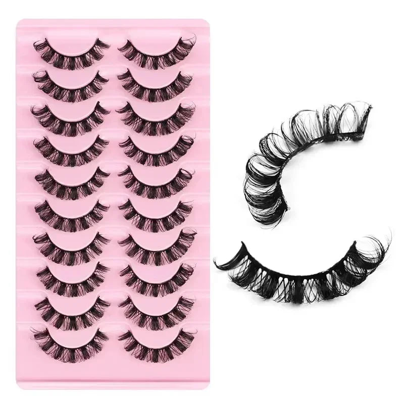 10Pairs 3D Mink Lashes Russian Strip Lash Dramatic False Eyelashes Faux Cils Makeup Wholesale Fake Eyelash Extension