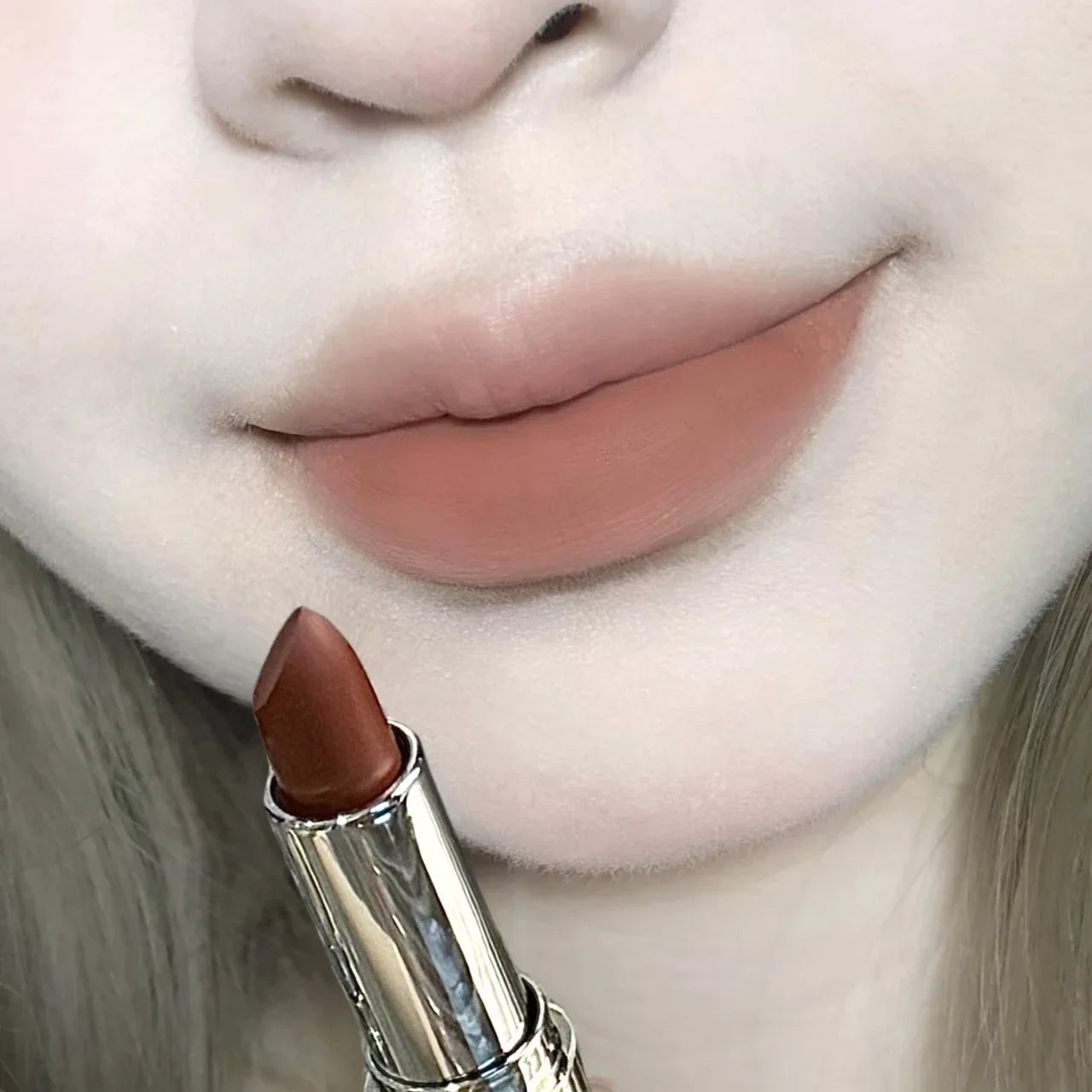 6Ccolors Matte Lipstick Crayon Milky Tea Purple Lip Tint Velvet Sexy Dark Red Lipstick Pen Non-stick Cup Lasting Brighten Makeup