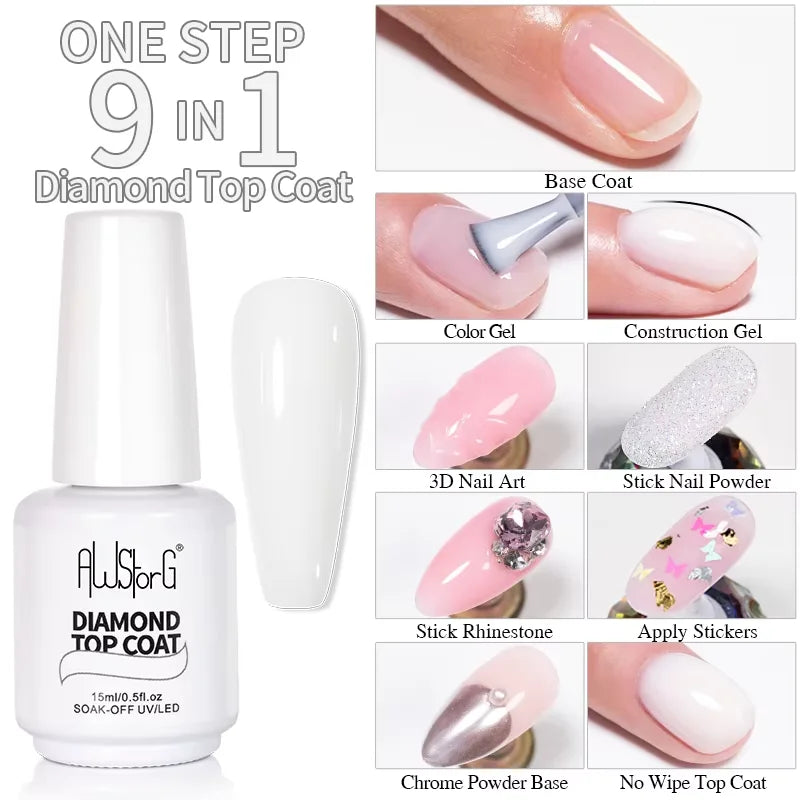 AWStorG 15ml 8 In 1 Reinforcement Gel Nail Gel Multifunctional Clear Gel Nail Polish Nail Strengthener Gel Nail Extension Hard