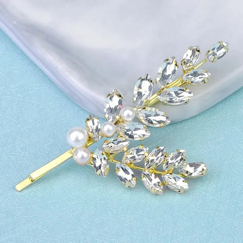 Fashion Bridal Barrettes Clear Crystal Women Hair Ornaments Hair Pins Women Hair Clips Bridal Hair Jewelry Accessories