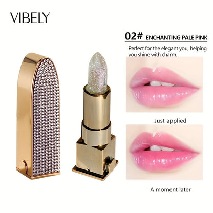 2 in 1 Sparkling Diamond Lipstick Changing Lipstick,Waterproof Long-Lasting Moisture &Non-Fade Effect,Matte Lip Gloss Lip Makeup