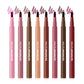 2-in-1 Lip Contour Lip Stain Pen Smudge-proof Non-stick Cup Moisturizing Lip Makeup Cosmetic Dual-Sided Tip Lip Stain & Liner