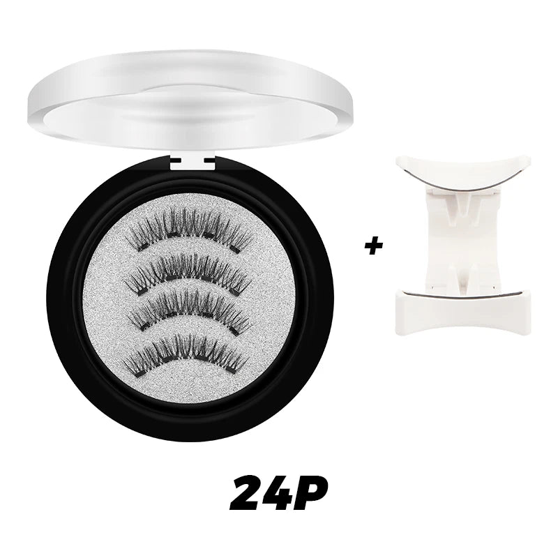 DINGSEN Magnetic Eyelashes 3D Natural False Eyelashes Reusable 4pcs Magnet Clip Set Lashes Extension makeup Tweezers Lash Set