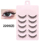 DINGSEN 5 Pairs Manga Lashes Eyes Lashes Soft Natural Long Eyelashes Fake Lashes Anime Wispy Strip False Eyelashes Makeup