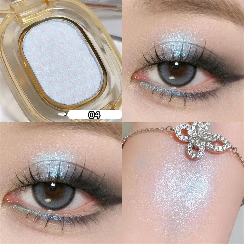 Potato Texture Glitter Eyeshadow Palette Monochrome Pearlescent Diamond Highlighter Lasting Brighten Shiny Eyes Makeup Cosmetics