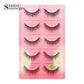 3D Faux Mink Lashes X05 Fluffy Wispy False Eyelashes 5Pairs Reusable Soft Volume Eyelashes Natural Look for Daily & Party Makeup
