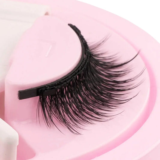Reusable Magnetic Eyelashes 1 Pair Natural Curly Fluffy Magnetic False Eyelashes No Glue Needed Lashes Makeup with Tweezer Set